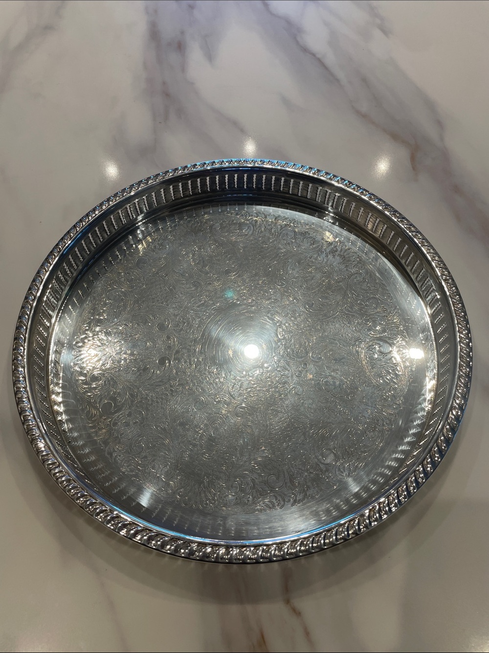 F.B. Rogers Silver Co. Vintage Silver Plate Decorative Serving Tray